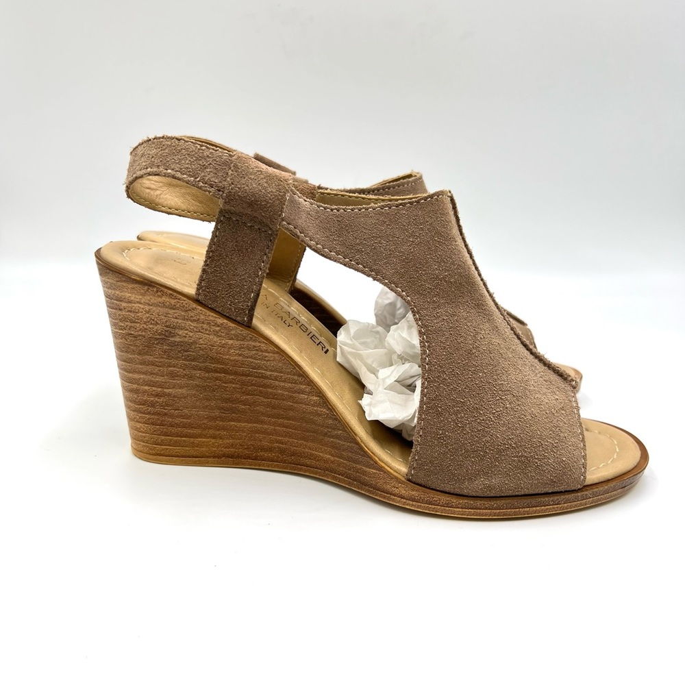 Barbara Barbieri Size 6.5 Brown Suede Leather Open Toe Wedges Sandals Shoes‎